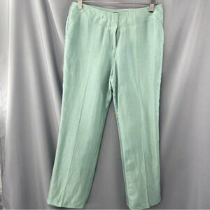 Sigrid Olsen Linen/Silk Blend Trouser Pants in Seafoam Green Size 6P